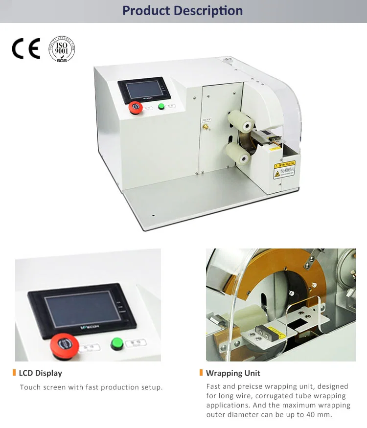 Equipo de envoltura de cinta eléctrica, máquina de envoltura de cinta para arnés de cables, máquina de bobinado de cinta de cable, máquina de envoltura de cinta de alambre