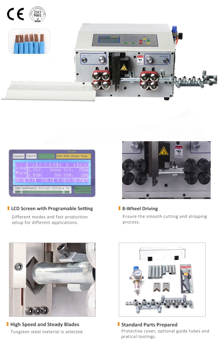 Supper Máquina cortadora y peladora de cables gruesos, Máquina peladora de cables BV / BVR, Máquina peladora de corte automática, Máquina peladora de alambre, Máquina peladora automática de cables