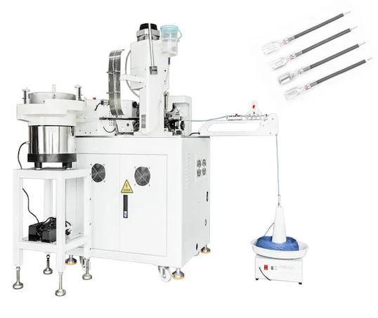 Máquina Automática de Inserción de Manguito, Torsión y Estañado de Cable